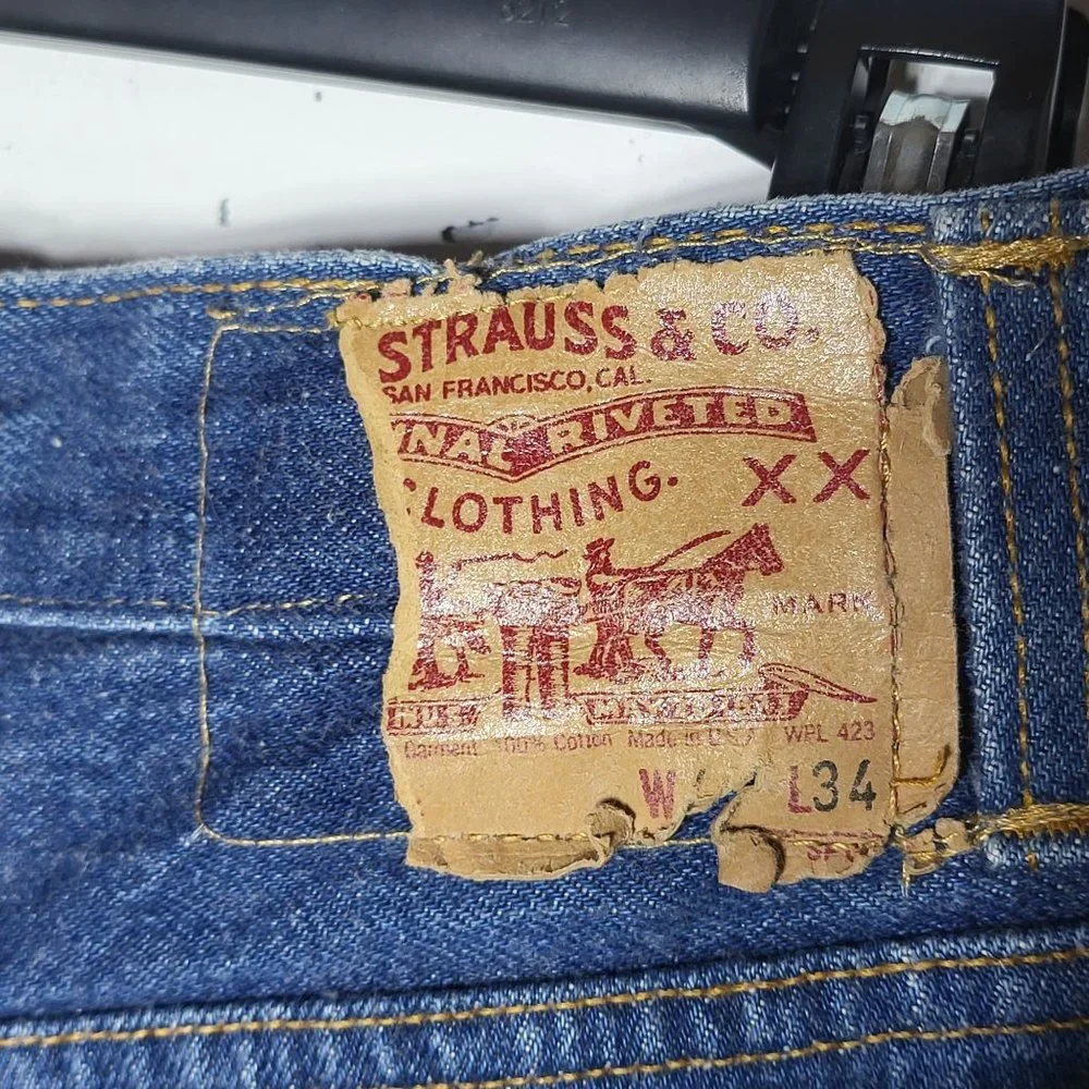 Levis Reworked Button Fly Fringe Denim Blue Jean Skirt 0 Upcycled Grunge Western